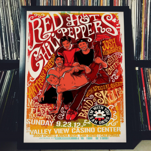 - FRAMED CONCERT POSTER - Red Hot Chili Peppers - Sept. 23, 2012 - Valley View Casino Center - San Diego (CA) - USA